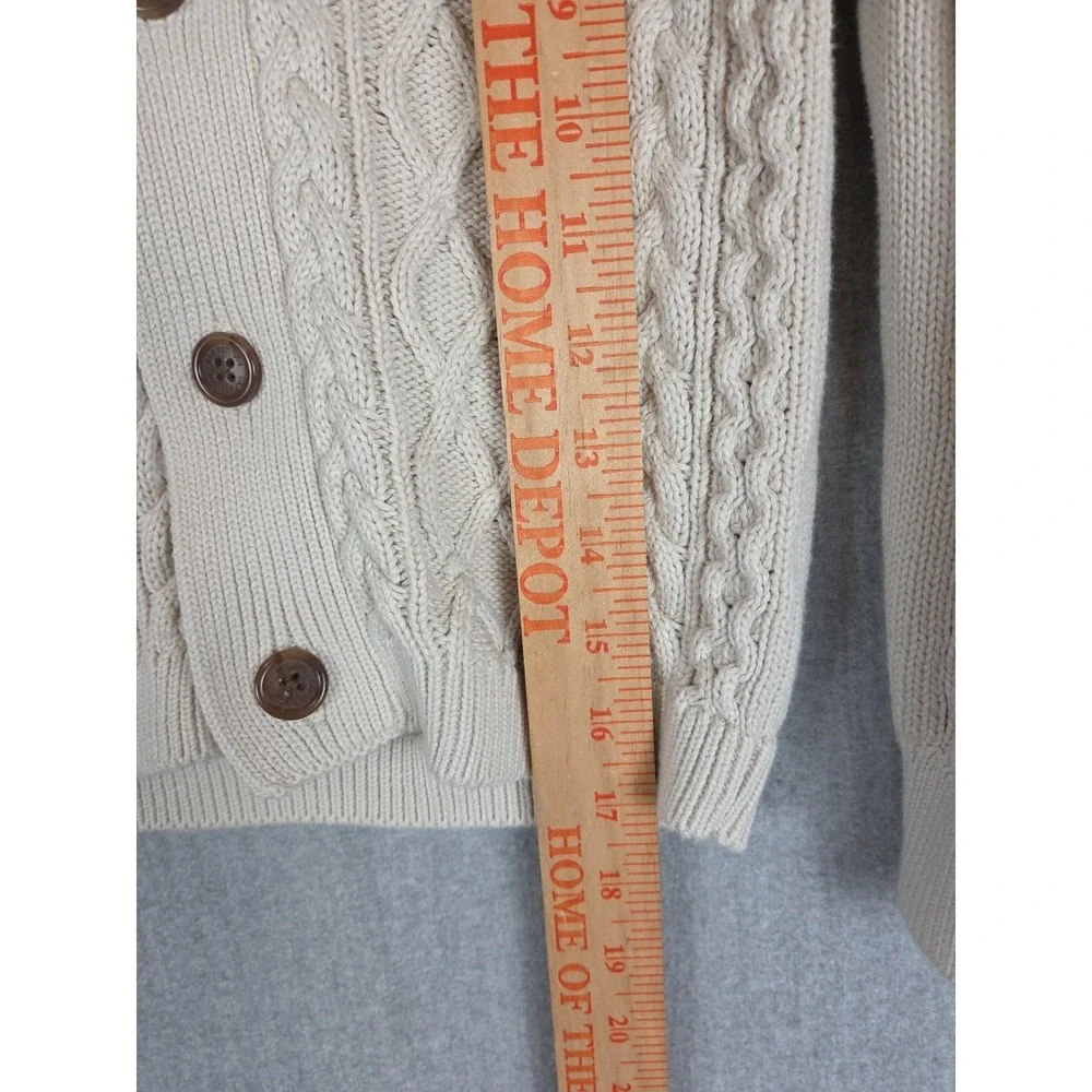 Gap Kids Boys S Shawl Collar Cable Knit Cardigan Sweater‎ Fisherman Ivory Preppy